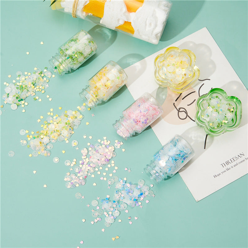 Wholesale DIY Handmade Material Crystal Drip Glue Starry Sky Mixed Glitter Gold Onion Sparkling Star Love Flowing Sand Filler